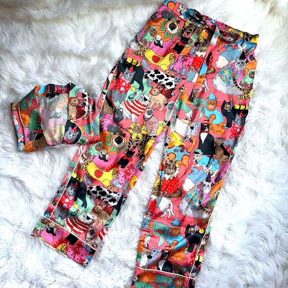 🌸[ Karen Mabon ] Fancy Dress Cats Pajama Short Sleeve Set - Picture 16 of 16